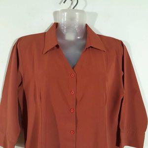 Rust Color Formal Shirt For Women's