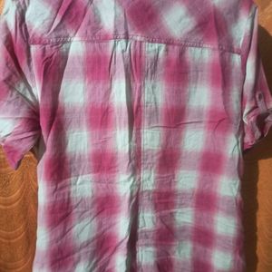 Pink Checks Cotton  Shirt