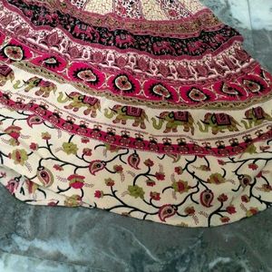 Cotton Printed Free Size Skirt.