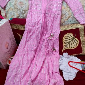 Pink Jacket Kurti Set