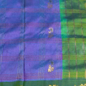 Violet And Green Silk Saree