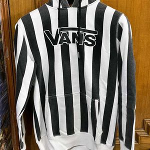 VANS BLACK AND WHITE VERTICAL STRIPES HOODIE