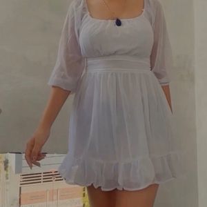 Sexy White Flare Dress 🔥