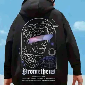 LEWEL, Typography Hooded Neck Hoodie