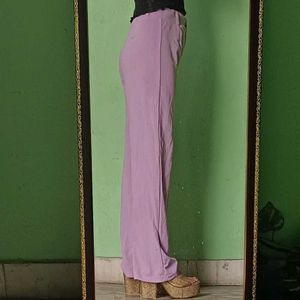 Lavender Color Straight Fit Trouser