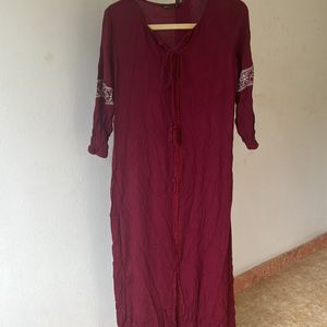 Maroon Top Full Length . Size Large