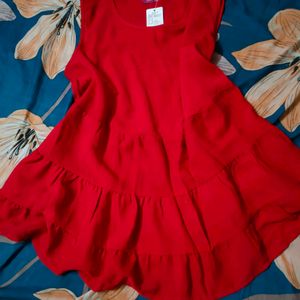 Red Colour Branded Dress