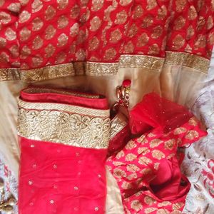 Red & Cream Lehenga