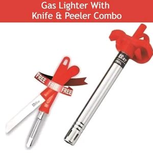 Gas Lighter with Knife  Peeler (Any Color)