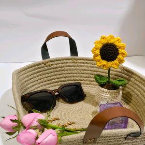 Eco-Friendly Handwoven Jute Organizer Basket with