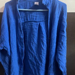 Blue Crinkled Shirt