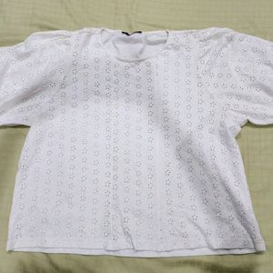 White Chikankari Top