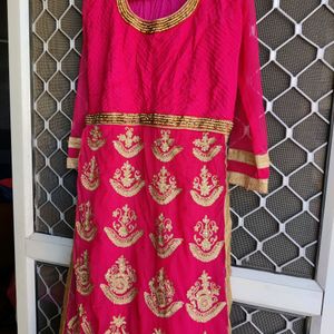 Hot Pink Suit With Dupatta (No Pant)