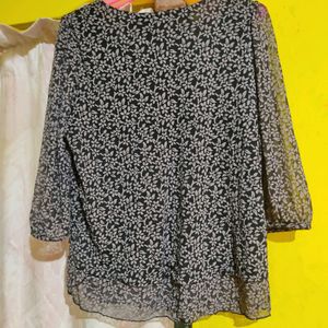 Vintage Printed U Neck Top