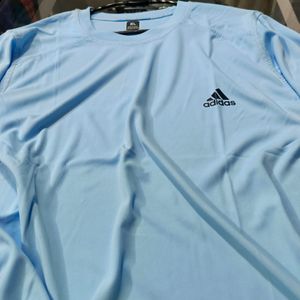 ADDIDAS SKY BLUE FULL SLIVES SPORTS TSHIRT