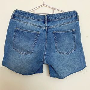 Branded Denim Blue Shorts