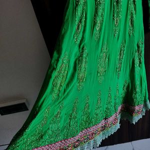 Festive Peacock Green Anarkali Dress ❤️