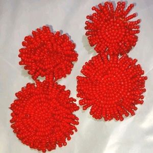 Two Red Earring Studs For Girl Or Woman