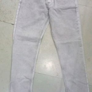 Chic Off-white Straight Cut Jeans