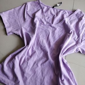 Lavender V Neck T Shirt 💜