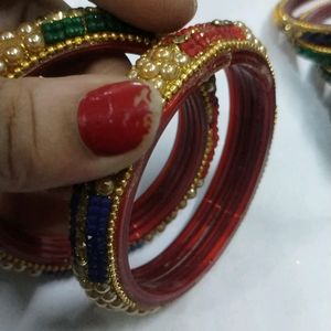 Glass Bangle Set Of 6