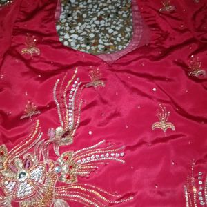 Red Silk Suit With Dupatta