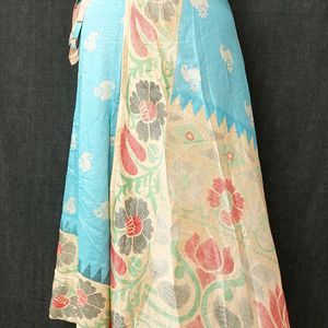 Vintage Jaipuri Silk Saree Wrap Skirt