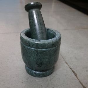 Rajasthan Green marble mortar &  pestle Imam Dasta