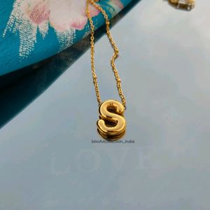 18k Gold Plated Bubble Initial Pendant