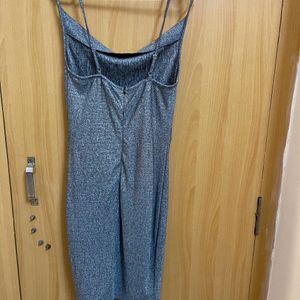 Shein Silver Shimmery Bodycon Slip Dress