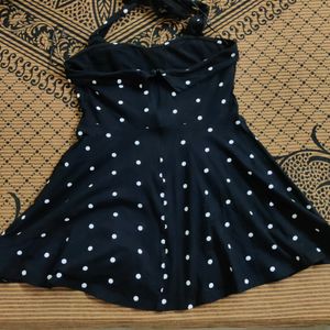 Black Sexy party Dress. Mini Dress. Polka Dots