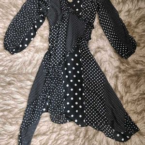 Black Polka Dot Asymmetrical dress