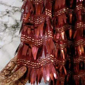 Maroon Harvey Shimmering Party Wear Dress