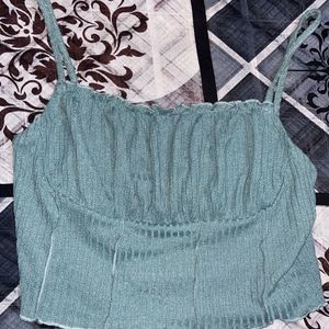 sea green Crop top