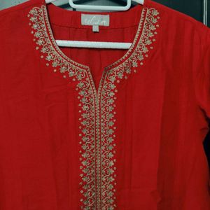 Beautiful UTSA Red Kurta