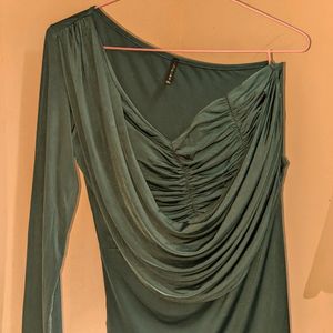 Green one shoulder Top