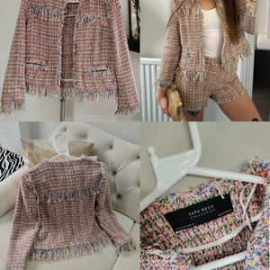 Zara Basic Confetti Metallic Tweet Jacket