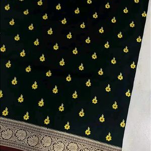 Banarasi Satin Silk Saree With Embroidery Work