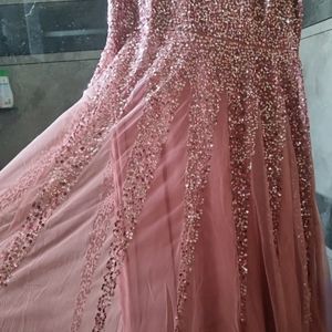 PARTY WEAR GOWN - ONION PINK COLR