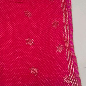 Motna Pink Saree With Blouse