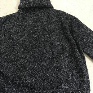 Shimmery Black Turtle Neck Top