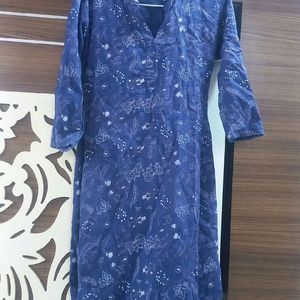 Navy Blue Cotton Kurti