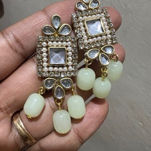 New Green Pearls Earrings