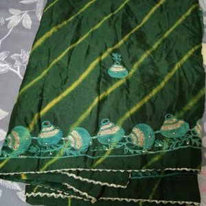 Green Chiffon Saree