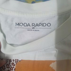 Moda Rapido Women Off White Printed Tshirt