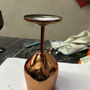Stain Less Stell Wine Glass Copper Plated