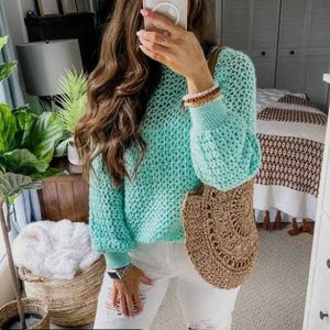 Mango Y2k Crochet Pullover Sweater