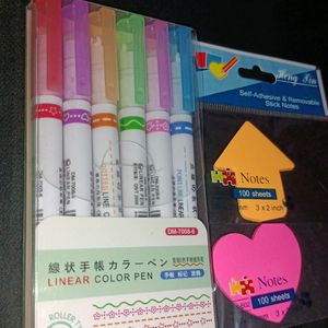 Roller Pens and Mini Sticky Notes