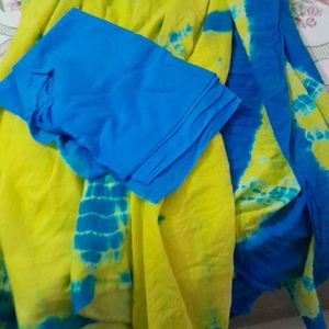 Yellow Malmul Saree