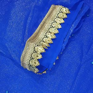 Party Wear Dark Blue Color Saree